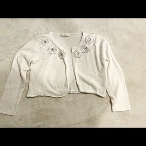 White short bolero style sweater. Girls size M.